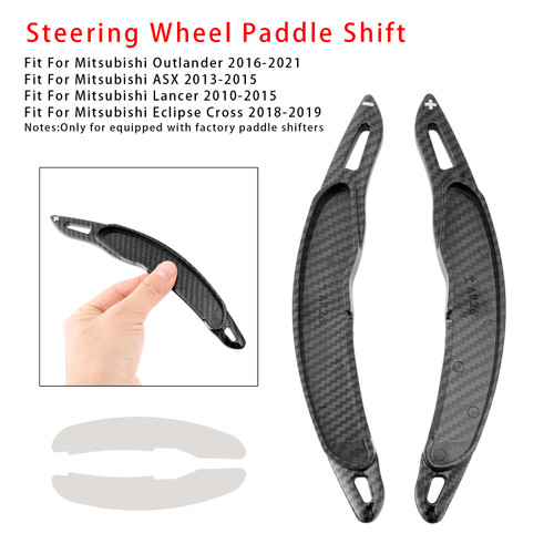2013-2015 Mitsubishi ASX Steering Wheel Paddle Shifter Extension Carbon Fiber Black Look Generic