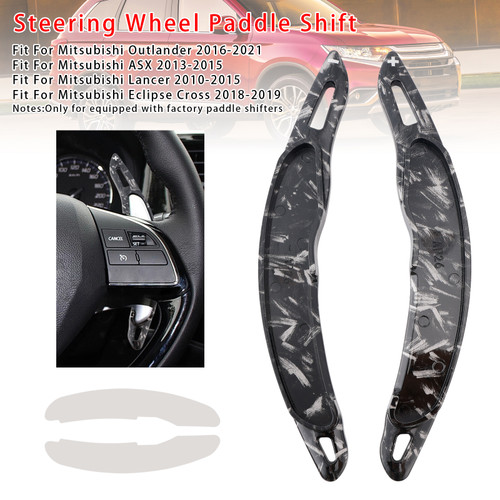 2016-2021 Mitsubishi Outlander Steering Wheel Paddle Shifter Extension Black Forged Pattern Generic