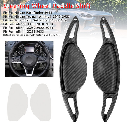 2022 Infiniti QX55 Steering Wheel Paddle Shifter Extension Carbon Fiber Black Look Generic