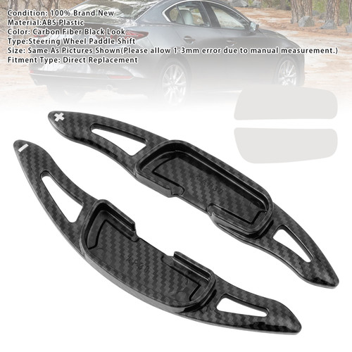 2016-2020 Mazda CX-5 Steering Wheel Paddle Shifter Extension Carbon Fiber Black Look Generic