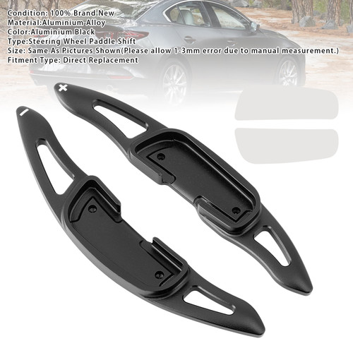 2014-2020 Mazda Atenza Steering Wheel Paddle Shifter Extension Aluminium Black Generic