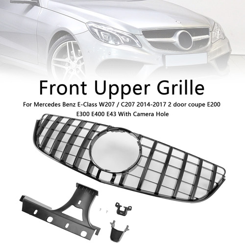 Mercedes Benz E-Class Front Upper Grille With Camera Hole Black Generic