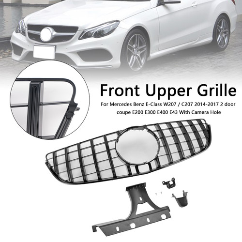 Mercedes Benz E-Class Front Upper Grille With Camera Hole Black Generic
