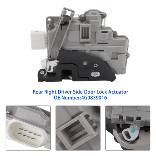 2010-2020 AUDI A3 A6 A7 Q3 Q7 Rear Right Passenger Side Door Lock Actuator Mechanism 4G0839015 Generic