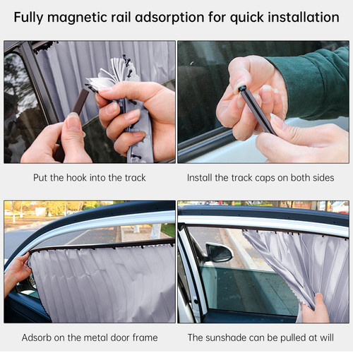 4 PCS Universal Car Side Window Sun Shades Silver For Breast feeding Taking a nap