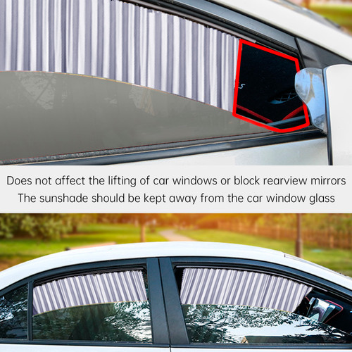 4 PCS Universal Car Side Window Sun Shades Silver For Breast feeding Taking a nap