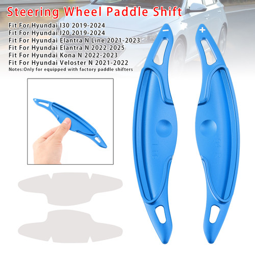 2021-2022 Hyundai Veloster N Steering Wheel Paddle Shifter Extension Aluminium Blue Generic
