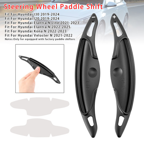 2021-2023 Hyundai Elantra N Line Steering Wheel Paddle Shifter Extension Aluminium Black Generic