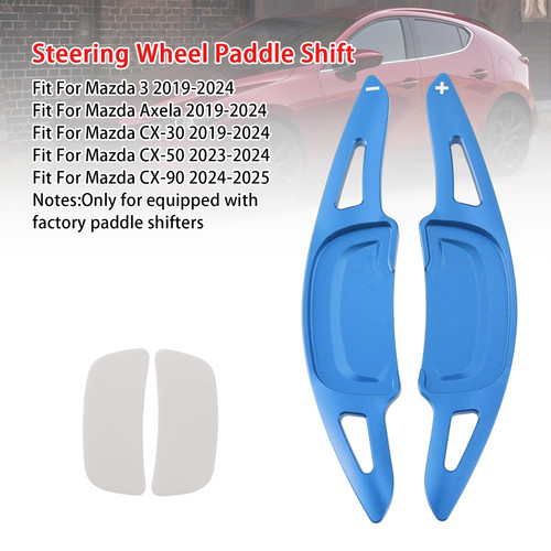 2023-2024 Mazda CX-50 Carbon Look Steering Wheel Paddle Shifter Extension Aluminium Blue Generic