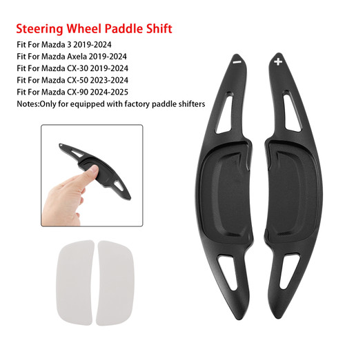 2024-2025 Mazda CX-90 Carbon Look Steering Wheel Paddle Shifter Extension Aluminium Black Generic