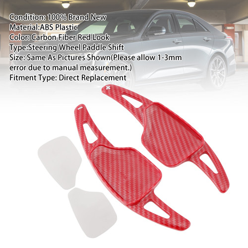 2020-2024 Cadillac CT4 Steering Wheel Paddle Shifter Extension Carbon Fiber Red Look Generic