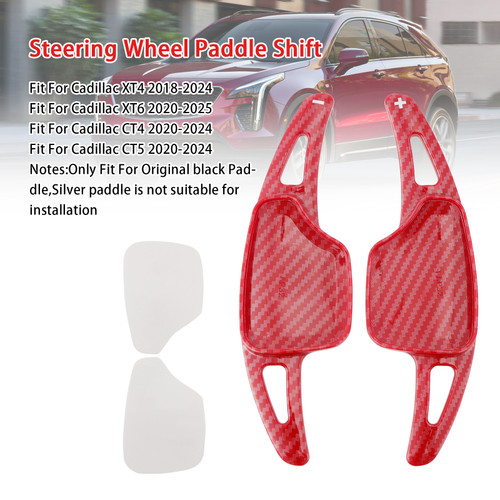 2020-2024 Cadillac CT4 Steering Wheel Paddle Shifter Extension Carbon Fiber Red Look Generic