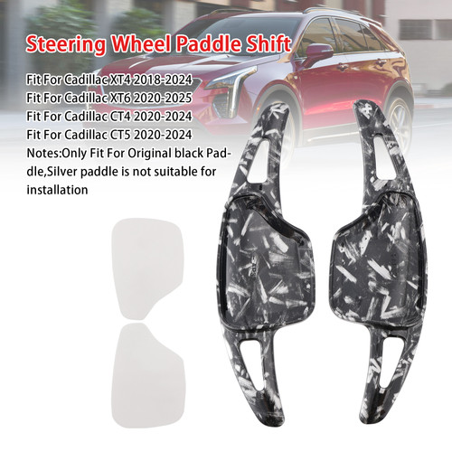 2020-2024 Cadillac CT4 Steering Wheel Paddle Shifter Extension Black Forged Pattern Generic