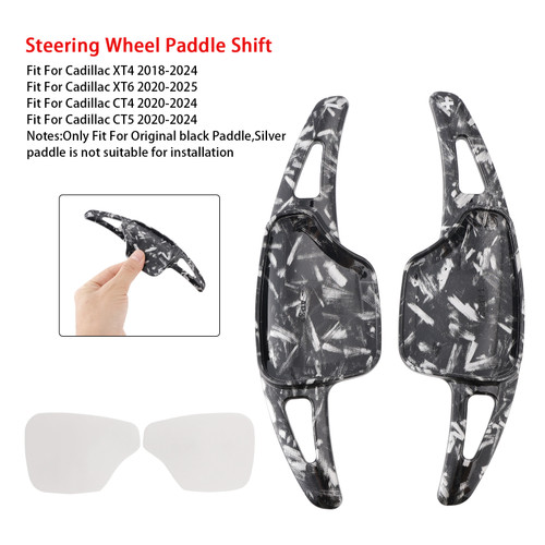 2020-2024 Cadillac CT4 Steering Wheel Paddle Shifter Extension Black Forged Pattern Generic
