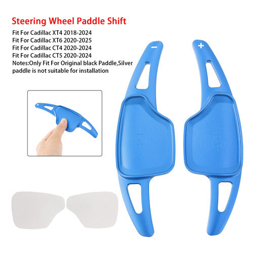 2020-2024 Cadillac CT4 Steering Wheel Paddle Shifter Extension Aluminium Blue Generic