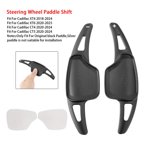 2020-2024 Cadillac CT5 Steering Wheel Paddle Shifter Extension Aluminium Black Generic