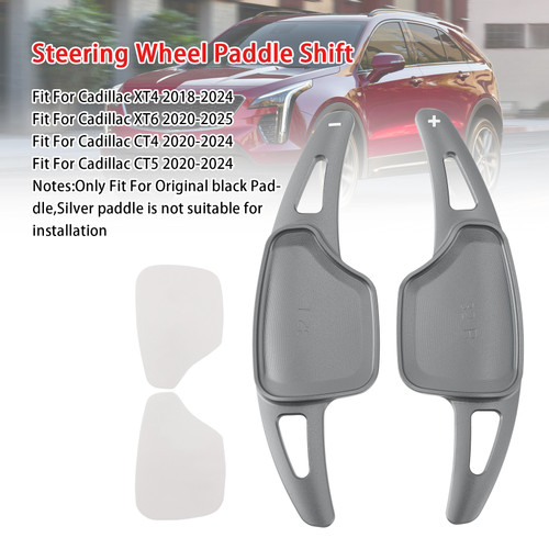 2018-2024 Cadillac XT4 Steering Wheel Paddle Shifter Extension Aluminium Grey Generic