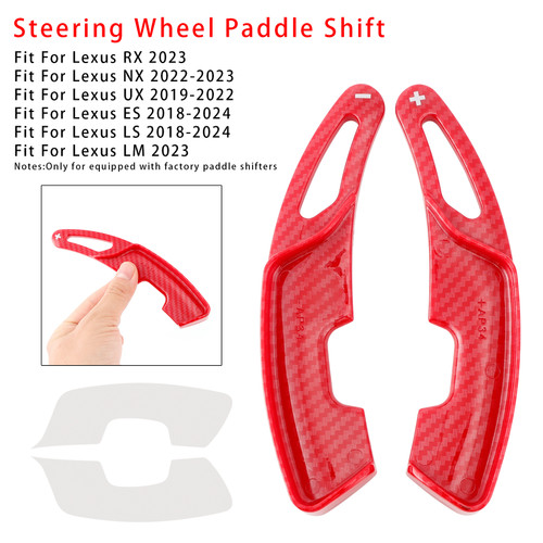 2022-2023 Lexus NX Steering Wheel Paddle Shifter Extension Carbon Fiber Red Look Generic