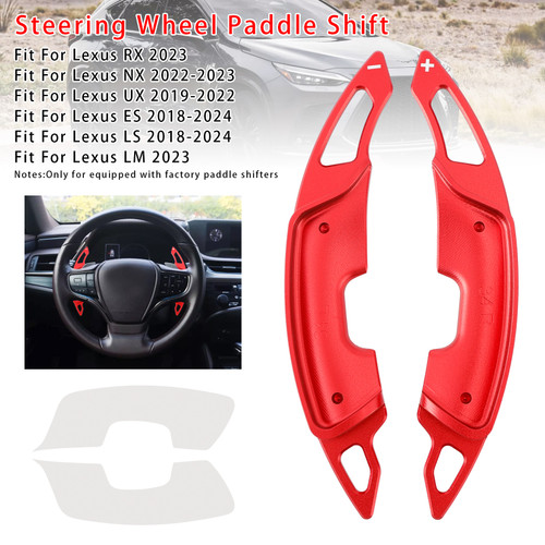 2018-2024 Lexus RX NX UX ES LS LM Steering Wheel Paddle Shifter Extension Aluminium Red Generic