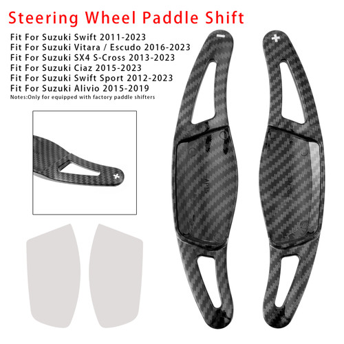 2016-2023 Suzuki Vitara / Escudo Steering Wheel Paddle Shifter Extension Carbon Fiber Black Look Generic