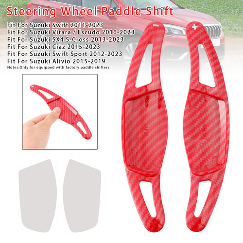 2012-2023 Suzuki Swift Sport Steering Wheel Paddle Shifter Extension Carbon Fiber Red Look Generic
