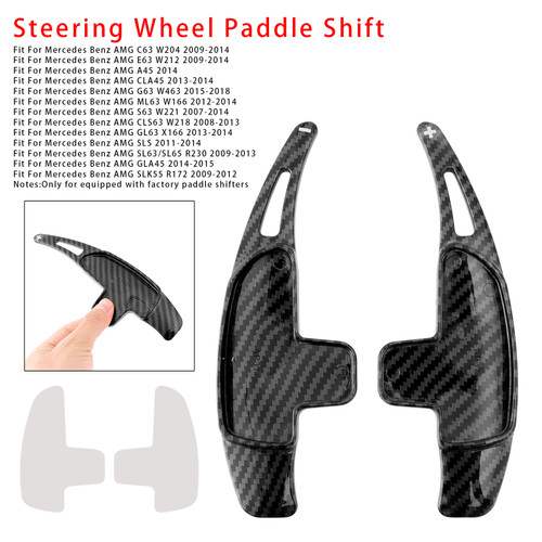 2007-2018 Mercedes Benz AMG Steering Wheel Paddle Shifter Extension Carbon Fiber Black Look Generic
