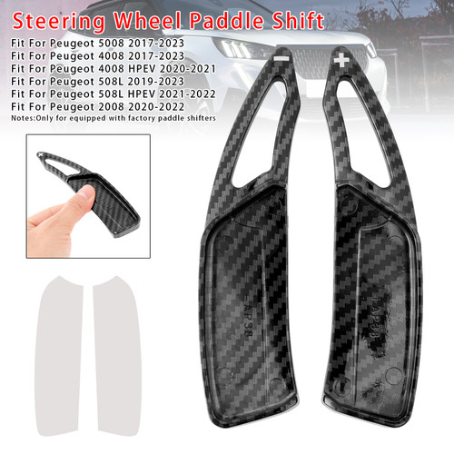 2017-2023 Peugeot 5008 4008 Steering Wheel Paddle Shifter Extension Carbon Fiber Black Look Generic