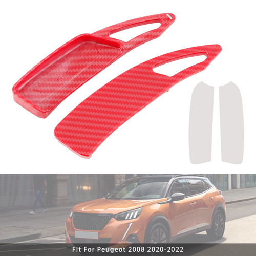 2020-2022 Peugeot 2008 Steering Wheel Paddle Shifter Extension Carbon Fiber Red Look Generic