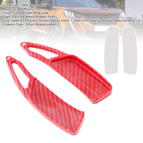 2020-2022 Peugeot 2008 Steering Wheel Paddle Shifter Extension Carbon Fiber Red Look Generic