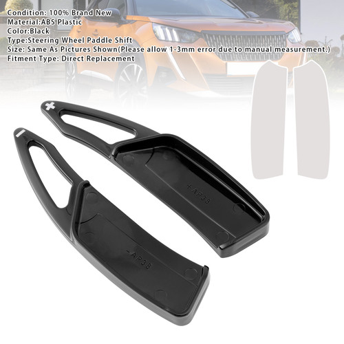 2020-2022 Peugeot 2008 Steering Wheel Paddle Shifter Extension Black Generic