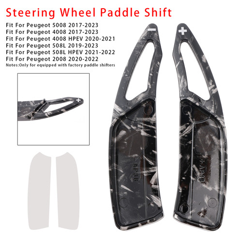 2020-2021 Peugeot 4008 HPEV Steering Wheel Paddle Shifter Extension Black Forged Pattern Generic