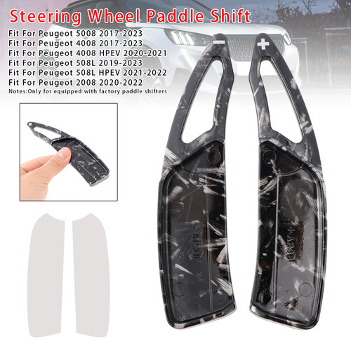 2021-2022 Peugeot 508L HPEV Steering Wheel Paddle Shifter Extension Black Forged Pattern Generic