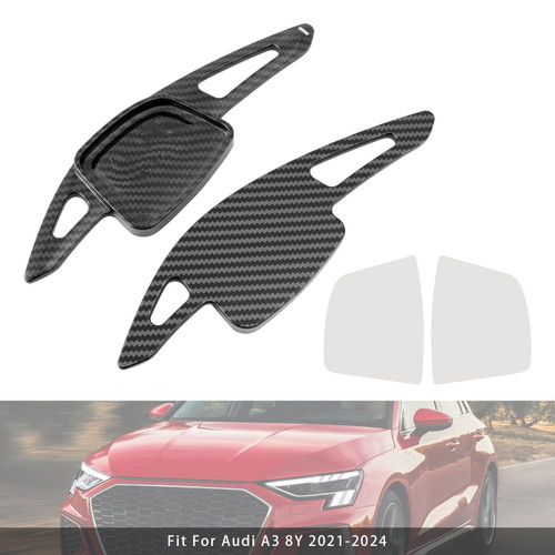 2019-2024 Audi A3 A4 A5 A6 A7 A8 Steering Wheel Paddle Shifter Extension Carbon Fiber Black Look Generic