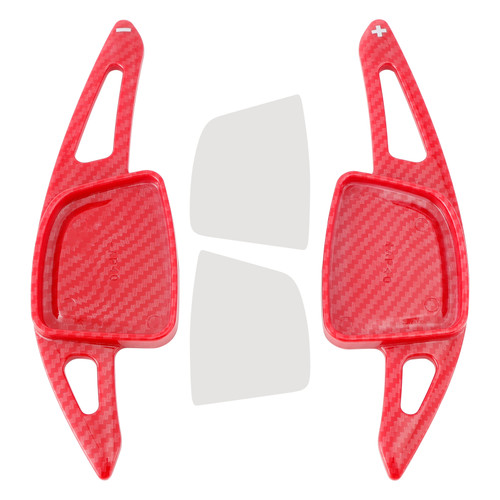 2019-2024 Audi A3 A4 A5 A6 A7 A8 Steering Wheel Paddle Shifter Extension Carbon Fiber Red Look Generic
