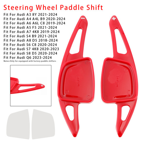 2019-2024 Audi A3 A4 A5 A6 A7 A8 Steering Wheel Paddle Shifter Extension Red Generic