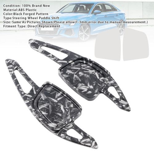 2019-2024 Audi A3 A4 A5 A6 A7 A8 Steering Wheel Paddle Shifter Extension Black Forged Pattern Generic