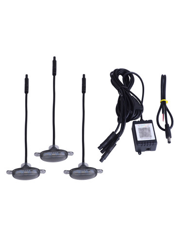 3Pcs Front Grille LED Lighting RGB With APP Controller For SUV off-road vehicles