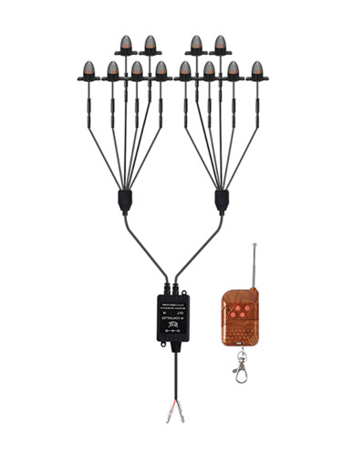 12Pcs Front Grille LED Flashing Lighting Bullet Head Appearance For Universal Car