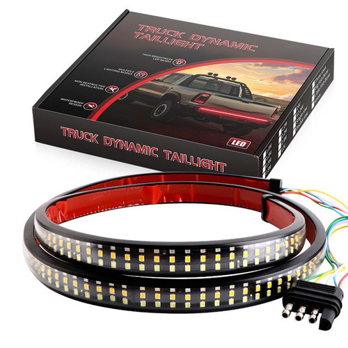 Car Truck LED TailLight Strip Turn Signal Lamp Flowing Dynamic Three row 1.5 meters