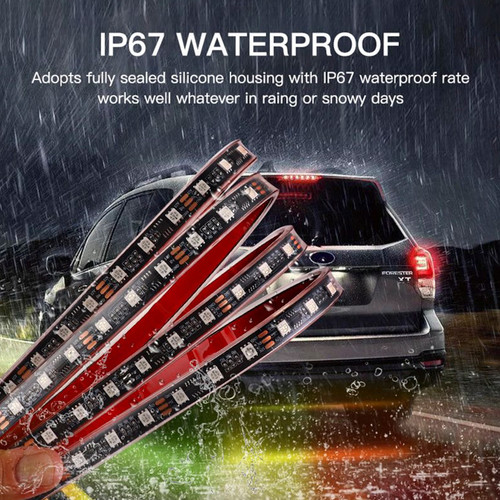 4Pcs LED Chassis Light Modified With Fantasy Ambient Light APP Controller 60cm*2+180cm*2