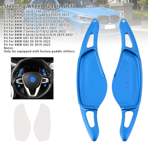 2016-2025 BMW 1/2/3/4/5/6/7/8 Series Steering Wheel Paddle Shifter Extensions Aluminium Blue Generic