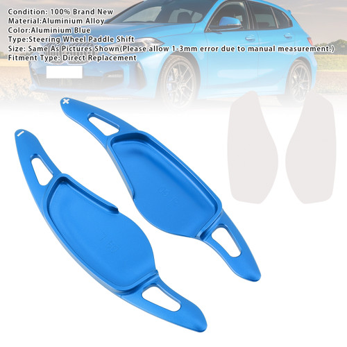 2016-2025 BMW 1/2/3/4/5/6/7/8 Series Steering Wheel Paddle Shifter Extensions Aluminium Blue Generic