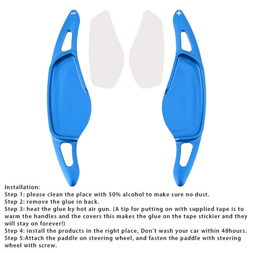 2018-2025 BMW M5 M8 X5M X3M Z4 Steering Wheel Paddle Shifter Extensions Aluminium Blue Generic