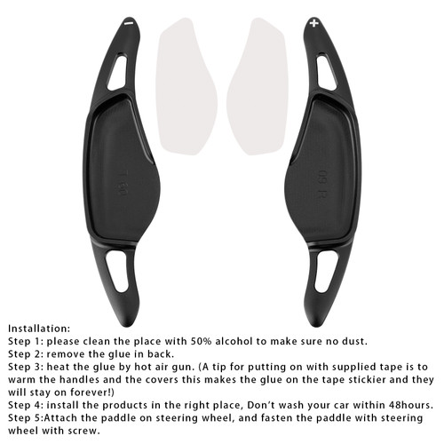 2016-2025 BMW 1/2/3/4/5/6/7/8 Series Steering Wheel Paddle Shifter Extensions Aluminium Black Generic