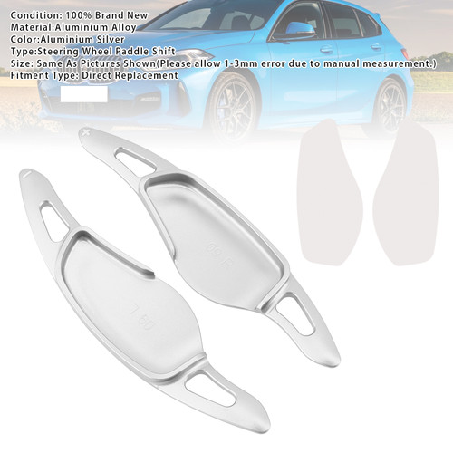 2016-2025 BMW 1/2/3/4/5/6/7/8 Series Steering Wheel Paddle Shifter Extensions Aluminium Silver Generic