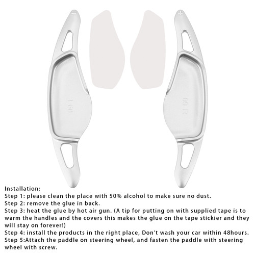 2016-2025 BMW 1/2/3/4/5/6/7/8 Series Steering Wheel Paddle Shifter Extensions Aluminium Silver Generic