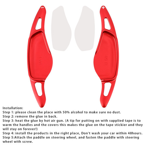 2016-2025 BMW 1/2/3/4/5/6/7/8 Series Steering Wheel Paddle Shifter Extensions Aluminium Red Generic