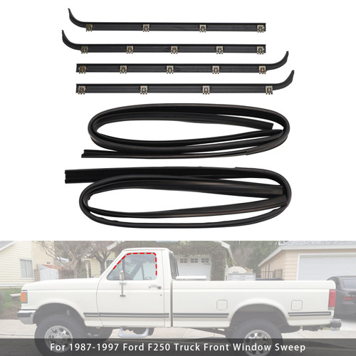 1987-1997 Ford F350 Truck Front 4PCS Door Window Seal Belt Weatherstrip + 2PCS Seal Kit Generic