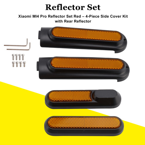 Set of 4 Scooter Side Covers with Rear Reflector for Xiaomi 4 Pro(1st Gen) Yellow