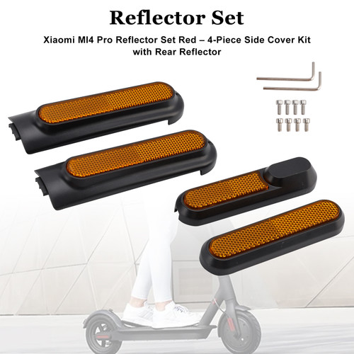 Set of 4 Scooter Side Covers with Rear Reflector for Xiaomi 4 Pro(1st Gen) Yellow